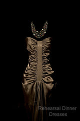 Vintage Mermaid Sweetheart Brown Long Semi Formal Prom Gown Fairy Semi Formal Prom Dresses