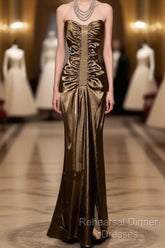 Vintage Mermaid Sweetheart Brown Long Semi Formal Prom Gown Fairy Semi Formal Prom Dresses