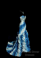 Vintage Mermaid Sweetheart Sleeveless Long Blue Semi Formal Prom Gown Fairy Semi Formal Prom Dresses