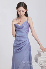 Vintage Sheath Halter Lilac Ankle Length Semi Formal Prom Dresses Birthday Outfits