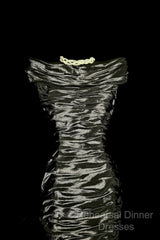 Vintage Sheath Off The Shoulder Silver Gray Sleeveless Long Semi Formal Prom Gown Fairy Semi Formal Prom Dresses