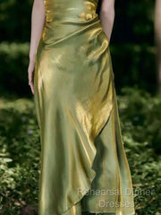 Vintage Sheath Spaghetti Straps Green Shiny Semi Formal Prom Dresses Birthday Outfits