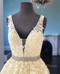 Yellow Semi Formal Prom Dress  Formal Dress, Evening Dress, Dance Dresses