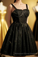 Red Sequins Straps A-Line Short Homecoming Dress