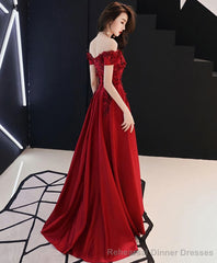 Burgundy Tulle Lace Long Prom Dress Burgundy Tulle Bridesmaid Dress