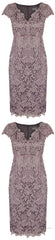 Sheath V Neck Cap Sleeves Lace Empire Mother Of The Bride Dress With Sash 6280