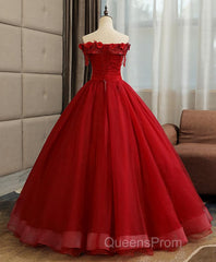 Burgundy Tulle Lace Long Evening Prom Gown Burgundy Tulle Lace Formal Dress