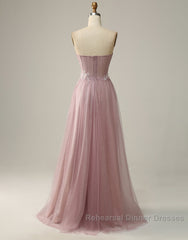 A-Line Sweetheart Neckline Long Semi Formal Prom Dress With Appliques