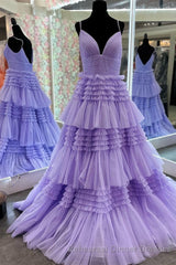 Princess Pink Tiered Layers Tulle Long Semi Formal Prom Gown