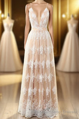 Spaghetti Straps White Semi Formal Prom Dress