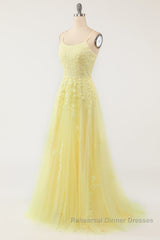Purple Tulle Semi Formal Prom Dresses with Appliques