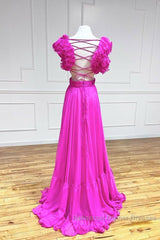 A-Line Backless Long Semi Formal Prom Dresses, Red Long Evening Dresses
