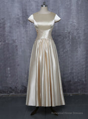 A-line Cap Sleeves Ankle Length Mother Of The Bride Dresses