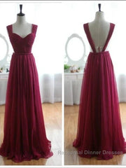 A-Line Chiffon Semi Formal Prom Dress Bridesmaid Dress