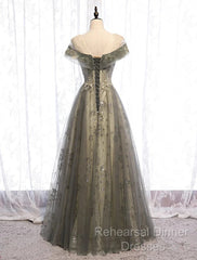 A-Line Evening Gown Elegant Dress Wedding Floor Length Short Sleeve Tulle With Pleats