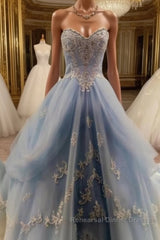 A-Line Floor-Length Lace Semi Formal Prom Dresses, Sweetheart Semi Formal Prom Dresses, Charming Evening Dresses
