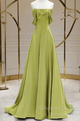 A-Line Green Long Formal Dress Semi Formal Prom Dress, Green Floor Length Party Dress