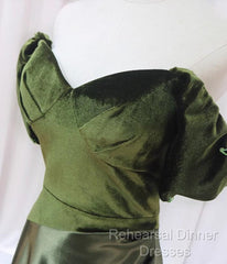 A-Line Green Sweetheart Velvet Long Party Dress, Green Evening Dress Semi Formal Prom Dress