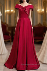A-Line Off The Shoulder Semi Formal Prom Dress Pure Color Sexy Long