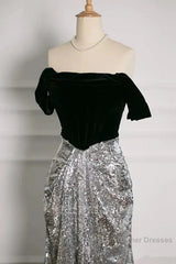 A Line Off The Shoulder Sexy Sequin Formal Dresses Bridesmaid Dresses Evening Gown Semi Formal Prom Dress