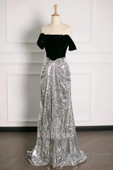 A Line Off The Shoulder Sexy Sequin Formal Dresses Bridesmaid Dresses Evening Gown Semi Formal Prom Dress