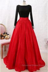 A-Line Semi Formal Prom Dresses Dress Party Wear Long Sleeve Satin With Pleats