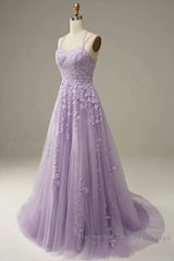 A-Line Semi Formal Prom Dresses Floral Dress Formal Sleeveless Strap Tulle With Appliques