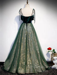 A-Line Semi Formal Prom Dresses Glittering Dress Wedding Guest Engagement Floor Length Sleeveless Spaghetti Strap Organza With Sequin