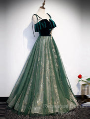 A-Line Semi Formal Prom Dresses Glittering Dress Wedding Guest Engagement Floor Length Sleeveless Spaghetti Strap Organza With Sequin