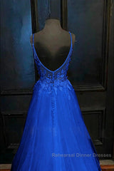 A-Line Semi Formal Prom Dresses Open Back Dress Formal Semi Formal Prom Court Train Sleeveless V Neck Tulle Backless V Back With Beading Appliques