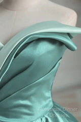 A-Line Satin Off-The-Shoulder Long Semi Formal Prom Dress Wedding Dress