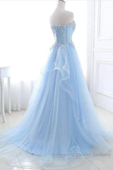 A-Line Sexy Engagement Semi Formal Prom Birthday Dress Strapless Sleeveless Lace Pleats