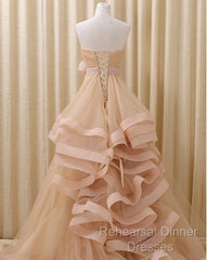 A-Line Stomacher Tiered  Wedding Dress Court Train With Appliques