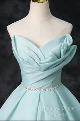 A-Line Strapless Formal Tulle Floor Length Evening Dress Off Shoulder Semi Formal Prom Dress