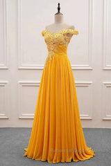 A-Line Wedding Guest Dresses Floral Dress Semi Formal Prom Sweep / Brush Train Sleeveless Off Shoulder Chiffon With Appliques