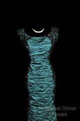 Aesthetic Mermaid Square Neckline Blue Taffeta Semi Formal Prom Dress Ruffle Long Party Dress