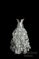 Aesthetic Mermaid Sweetheart Neckline Gray Taffeta Semi Formal Prom Dress Ruffle Long Party Dress