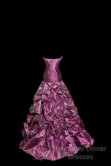 Aesthetic Mermaid Sweetheart Neckline Taffeta Semi Formal Prom Dress Ruffle Long Party Dress