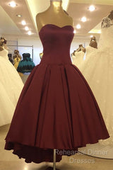 Asymmetric Semi Formal Prom Dresses Satin Sweetheart