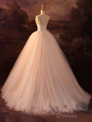Beautiful A-Line Strapless Tulle Long Semi Formal Prom Dress Evening Dress