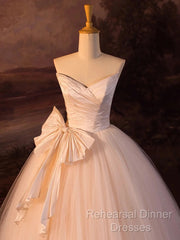 Beautiful A-Line Strapless Tulle Long Semi Formal Prom Dress Evening Dress