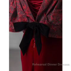Beautiful Mermaid Off The Shoulder Long Red Semi Formal Prom Dress