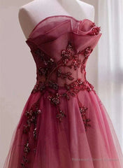 Beautiful Tulle Gradient with Beaded Long Party Dress A-line Gradient Prom Dress prom dresses shops
