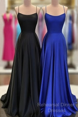 Black And Royal Blue Semi Formal Prom Dress,  Evening Gown, Graduation School Party Dress, Winter Formal Dress