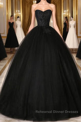 Black Long Semi Formal Prom Dresses, Black Lace Formal Evening Dresses