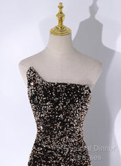 Black Mermaid Sequins Long Semi Formal Prom Dress, Black Evening Dress Party Dress