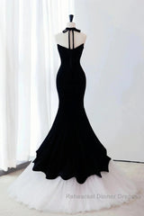 Black Sweetheart Mermaid Tulle Semi Formal Prom Dress