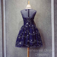 Blue Short Beautiful Homecoming Dress Tulle SleevelessSemi Formal Prom Dress, Blue Party Dress