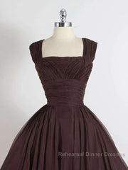 Brown A Line Short Semi Formal Prom Dresses Homecoming Dress