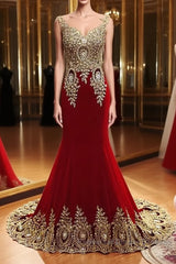 Burgundy Mermaid Beads Lace Appliques Chiffon Long Semi Formal Prom Dresses, Burgundy Mermaid Formal Dresses, Evening Dresses